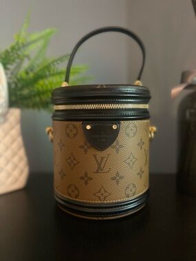 2025 Microchipped Louis Vuitton Reverse Monogram Cannes Bag in Brown and Black